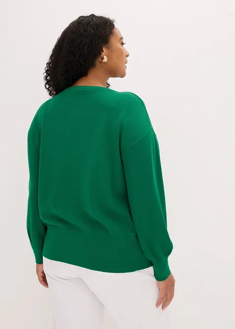 Finstickad cardigan av mjuk viskosmix, bonprix