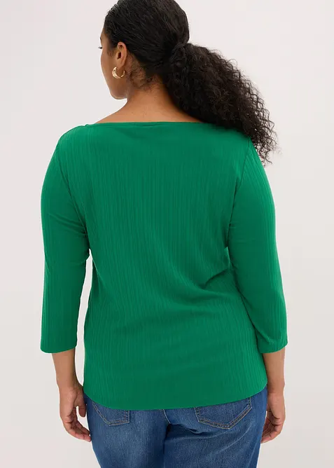 Topp i mjuk materialmix, bonprix