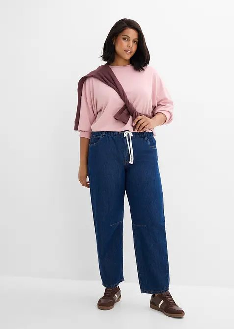 Barrel Jeans Mid Waist, cropped, bonprix