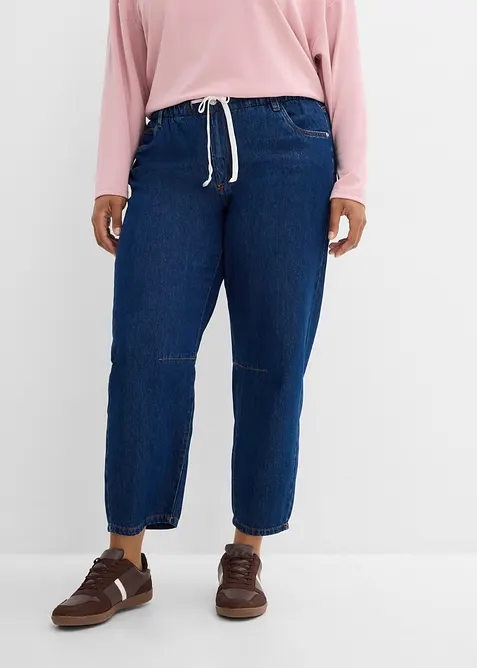 Barrel Jeans Mid Waist, cropped, bonprix