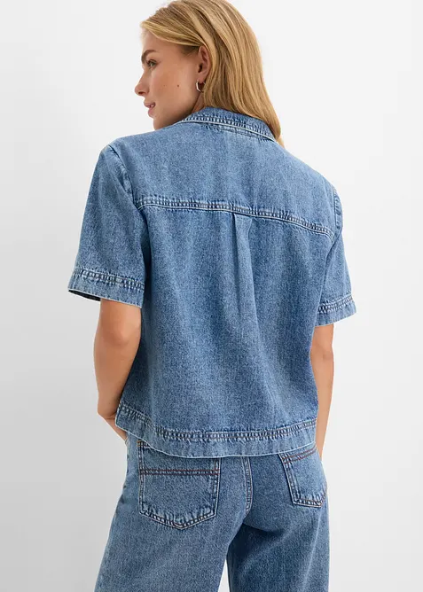 Jeansblus i bomull, bonprix