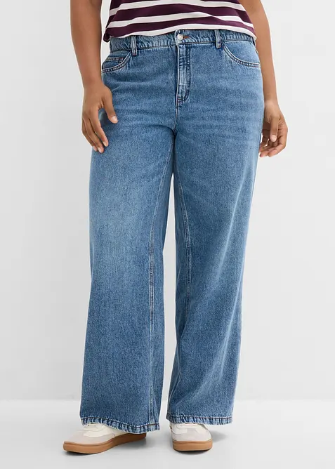 Wide Leg Jeans Mid Waist, bonprix