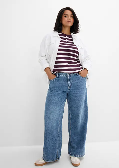 Wide Leg Jeans Mid Waist, bonprix