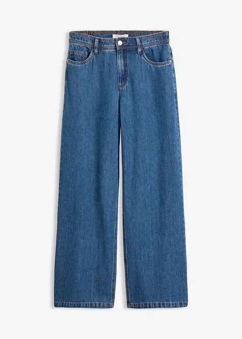 Wide Leg jeans Mid Waist cropped, bonprix
