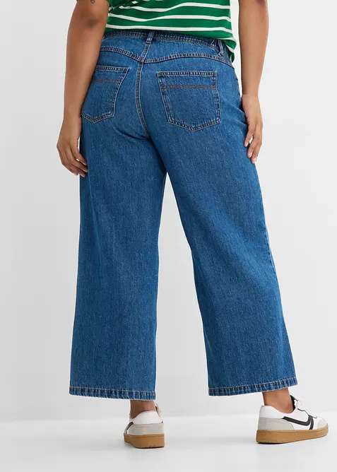 Wide Leg jeans Mid Waist cropped, bonprix
