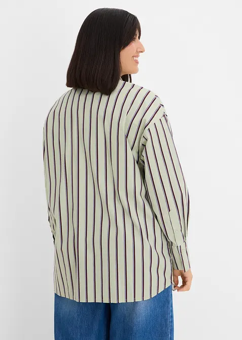 Skjortblus i bomullsmix, bonprix