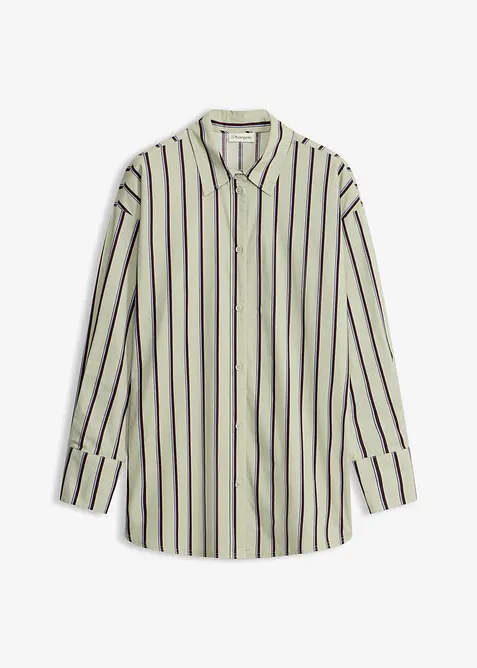 Skjortblus i bomullsmix, bonprix