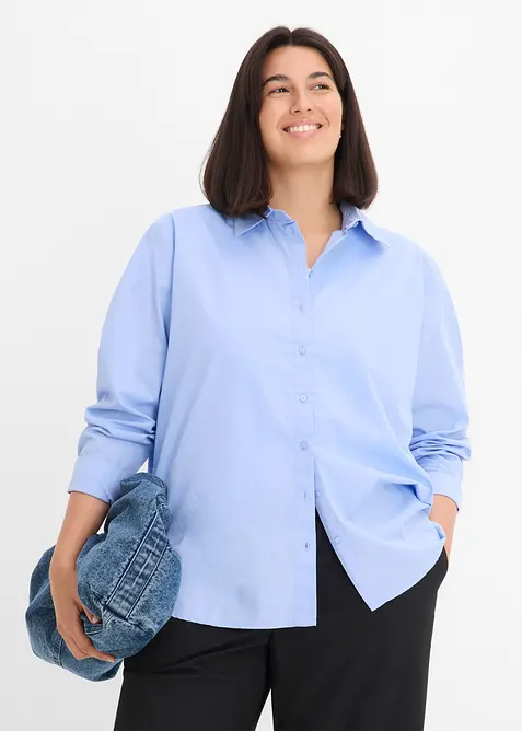 Skjortblus i bomull, bonprix