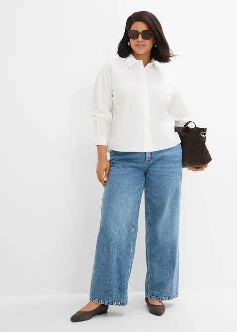 Blus av bomullsmix, bonprix