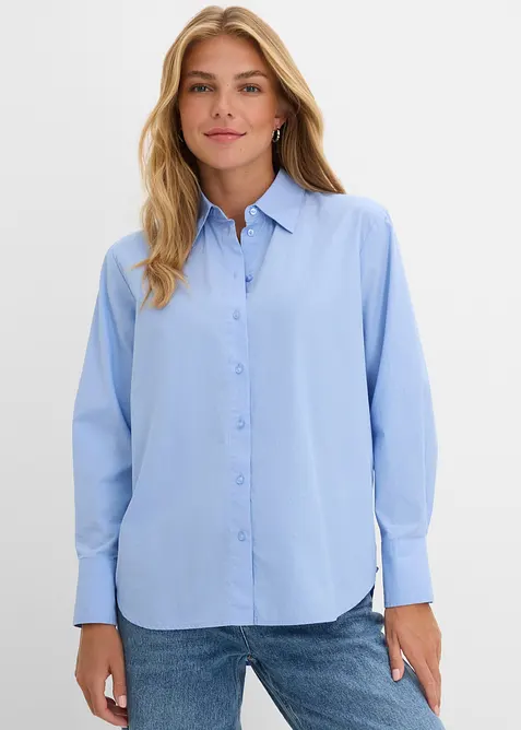 Skjortblus i bomull, bonprix