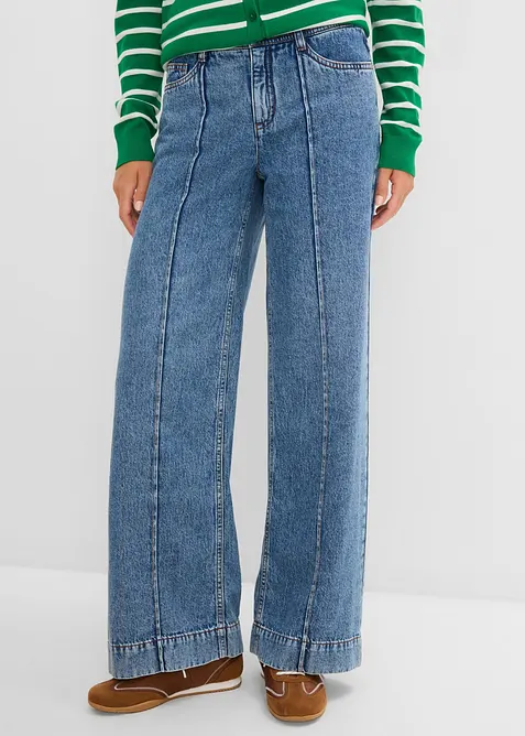 Wide Leg Jeans Mid Waist, bonprix