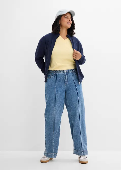 Wide Leg Jeans Mid Waist, bonprix