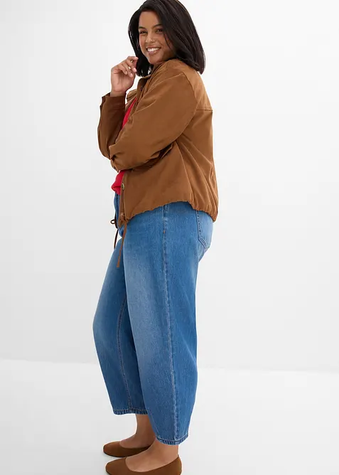 Barrel Jeans Mid Waist, cropped, bonprix