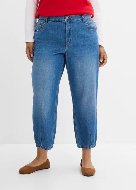 Barrel Jeans Mid Waist, cropped, bonprix