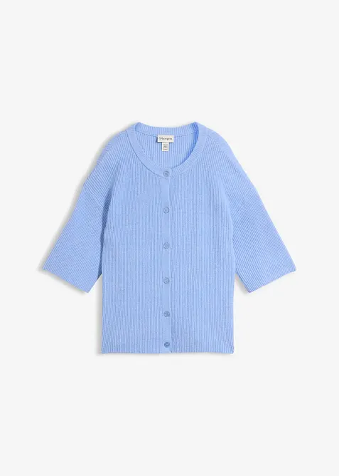 Ledig cardigan i materialmix, bonprix