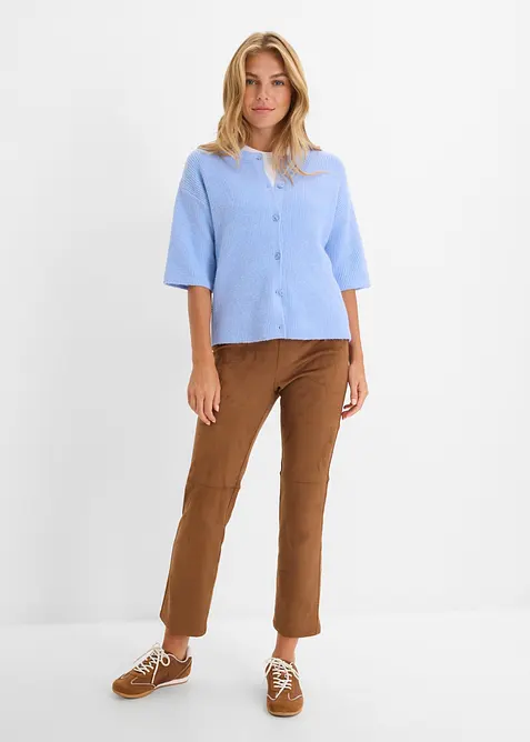 Ledig cardigan i materialmix, bonprix