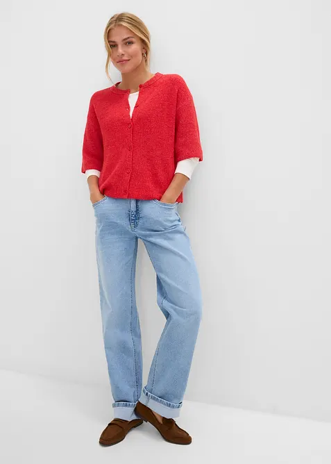 Ledig cardigan med ull, bonprix