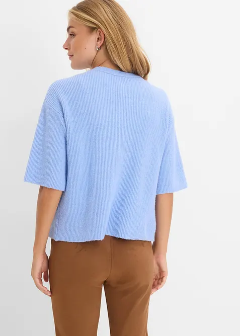 Ledig cardigan i materialmix, bonprix