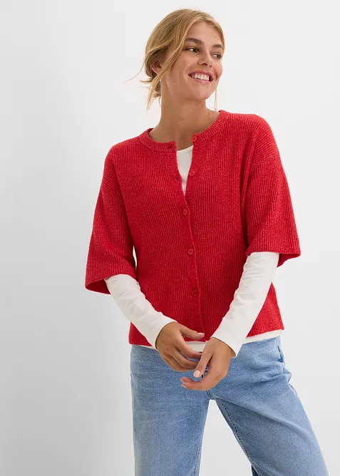 Ledig cardigan med ull, bonprix