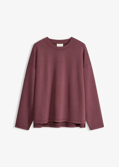Oversizesweatshirt i stabil trik&aring; av viskosmix, bonprix