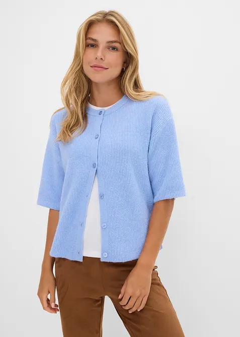Ledig cardigan i materialmix, bonprix