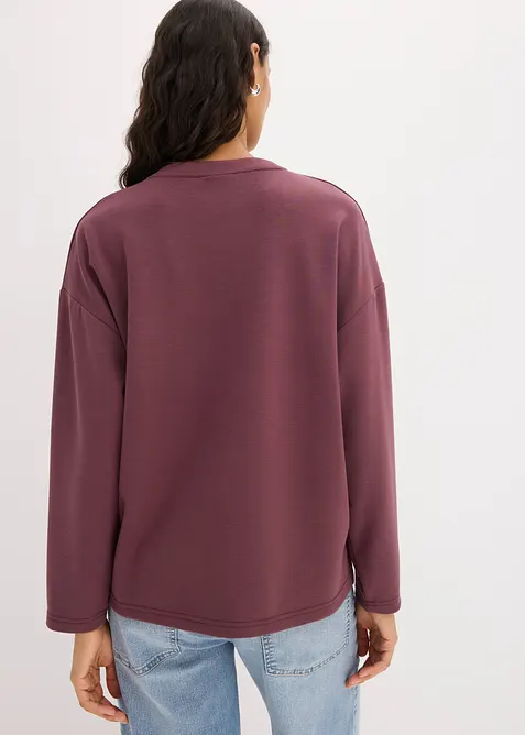 Oversizesweatshirt i stabil trik&aring; av viskosmix, bonprix