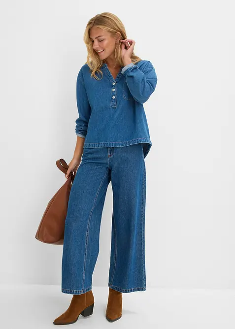 Jeansblustunika, bonprix