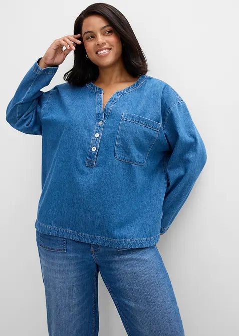 Jeansblustunika, bonprix