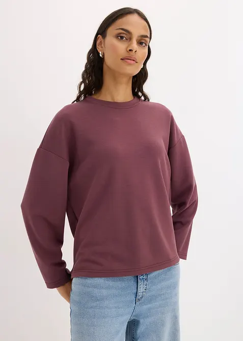 Oversizesweatshirt i stabil trik&aring; av viskosmix, bonprix