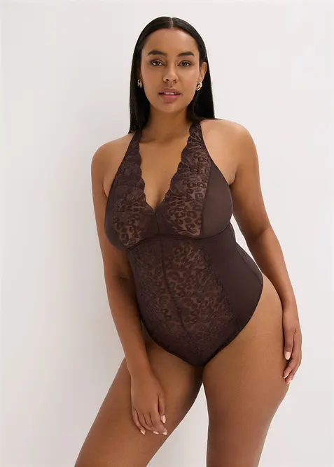 Stringbody utan bygel, med elegant broderi, bonprix