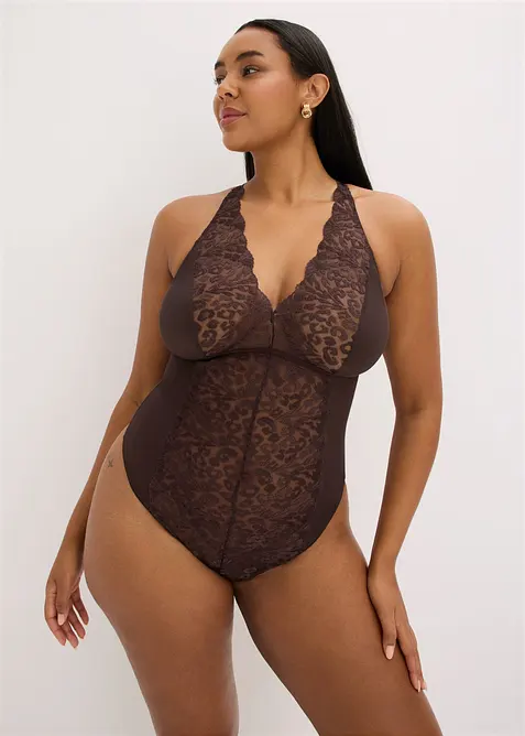 Stringbody utan bygel, med elegant broderi, bonprix