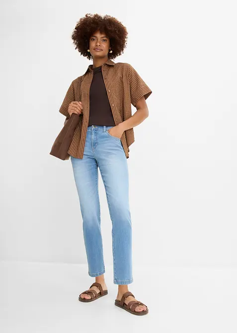 Straight Jeans Mid Waist cropped, bonprix