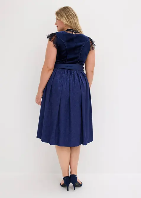 Mellanl&aring;ng dirndl med sammet (2 delar), bonprix