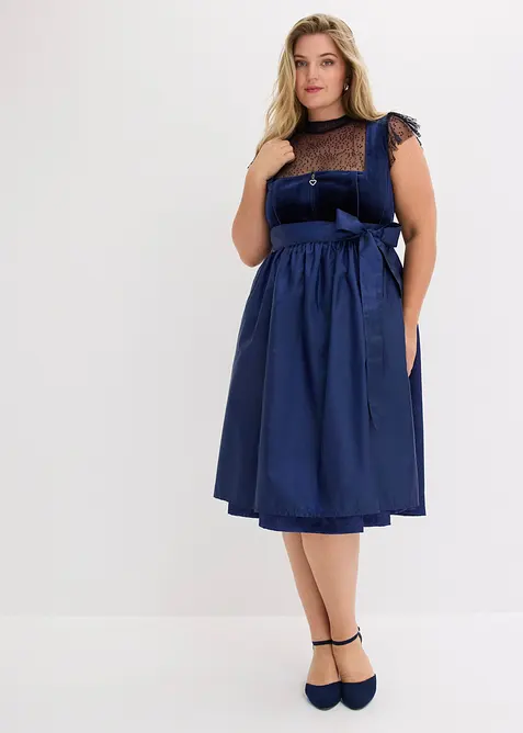 Mellanl&aring;ng dirndl med sammet (2 delar), bonprix