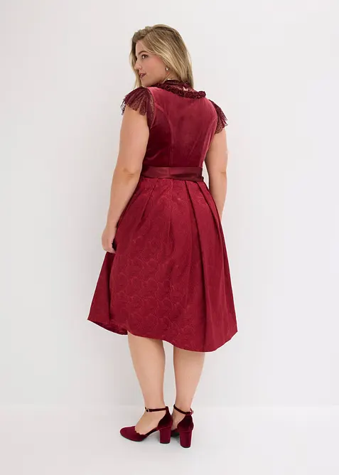 Mellanl&aring;ng dirndl med sammet (2 delar), bonprix