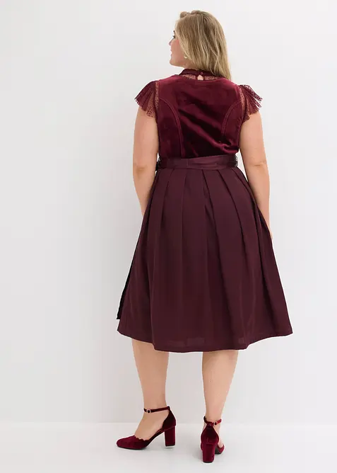 Mellanl&aring;ng dirndl med sammet (2 delar), bonprix