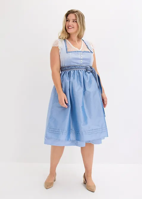 Mellanl&aring;ng dirndl med sammet (2 delar), bonprix