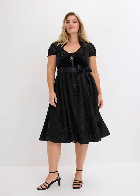 Dirndl med sammetskjol (2 delar), bonprix
