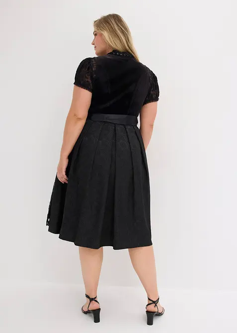 Dirndl med sammetskjol (2 delar), bonprix