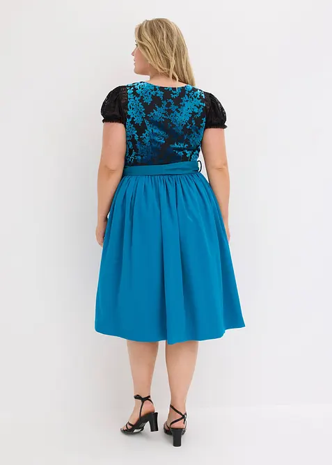 Mellanl&aring;ng dirndl med sammet (2 delar), bonprix