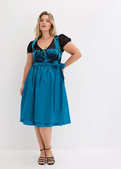 Mellanl&aring;ng dirndl med sammet (2 delar), bonprix