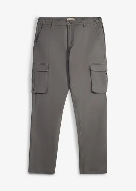 Cargobyxa med res&aring;rmidja och stretch Classic Fit, Straight, bonprix
