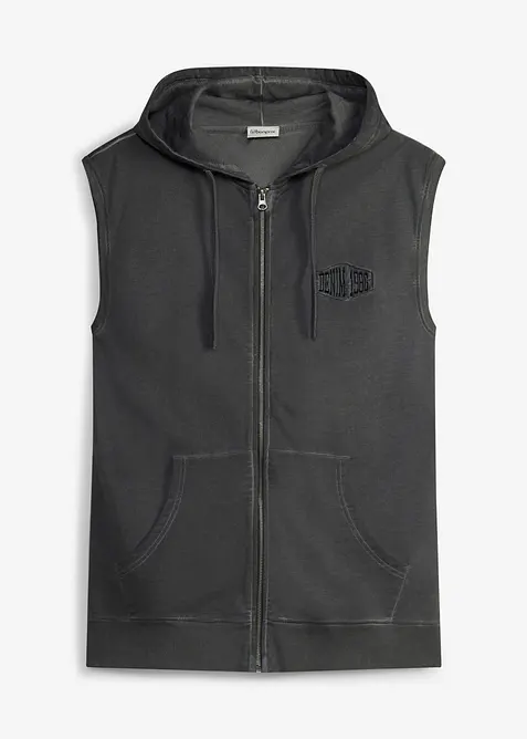 Sweatshirtv&auml;st med luva och tv&auml;ttade effekter, av bomull, bonprix