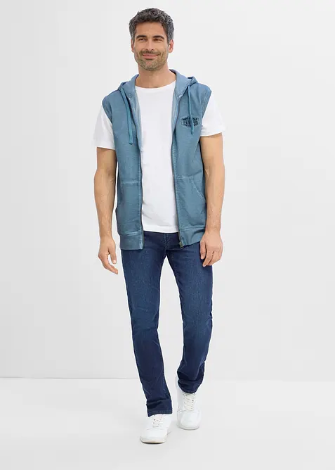 Sweatshirtv&auml;st med luva och tv&auml;ttade effekter, av bomull, bonprix