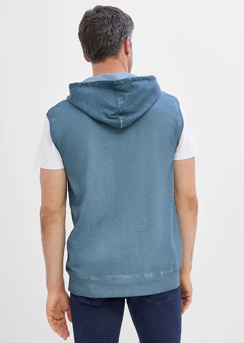 Sweatshirtv&auml;st med luva och tv&auml;ttade effekter, av bomull, bonprix