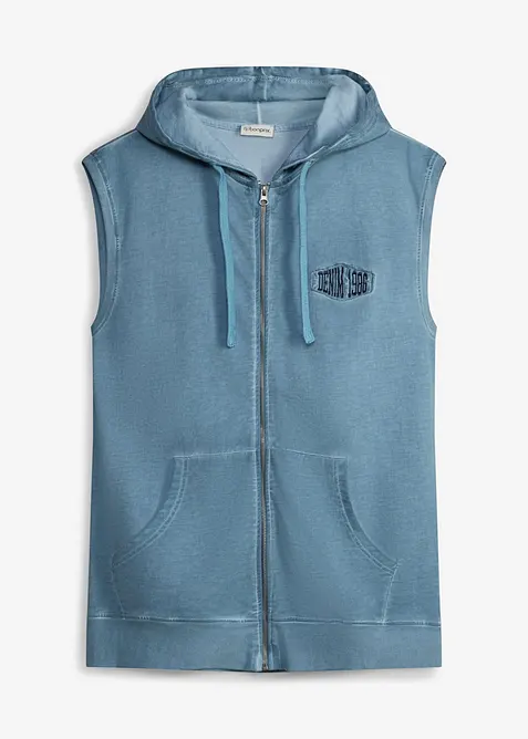 Sweatshirtv&auml;st med luva och tv&auml;ttade effekter, av bomull, bonprix