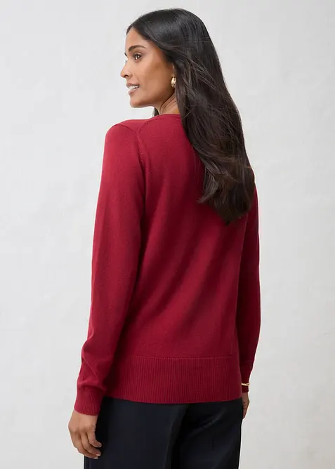 Finstickad cardigan av mjuk bomullsmix, bonprix