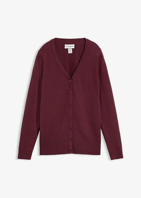 Finstickad cardigan av mjuk bomullsmix, bonprix