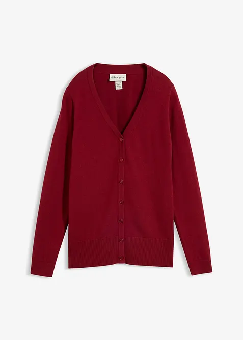 Finstickad cardigan av mjuk bomullsmix, bonprix