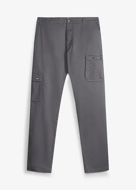 Stretchbyxa med mobilficka, normal passform, raka ben, bonprix